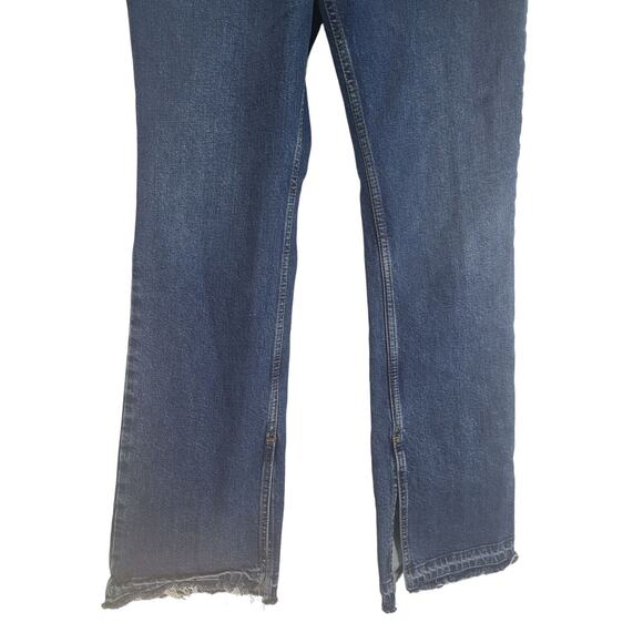 We The Free Button Fly Jeans 31 Womens High Rise Slit Leg Raw Hem Boho - Picture 4 of 11